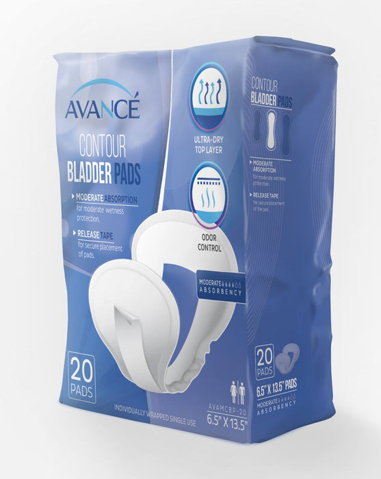 Avancé Moderate Absorbency 6.5" x 13.5" Contour Bladder Pads