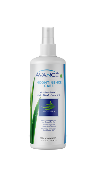 Avancé Aloe Incontinence Care Antibacterial Skin Wash Formula, 237 mL, 8 Fl Oz Spray, Each