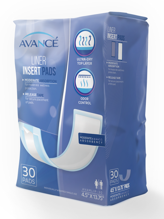 Avancé Moderate Absorbency 4.5" x 13.75" Liner Insert Pads
